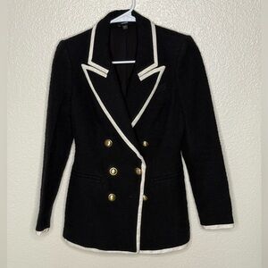 Express Black Blazer with Gold Buttons and White Trim XS